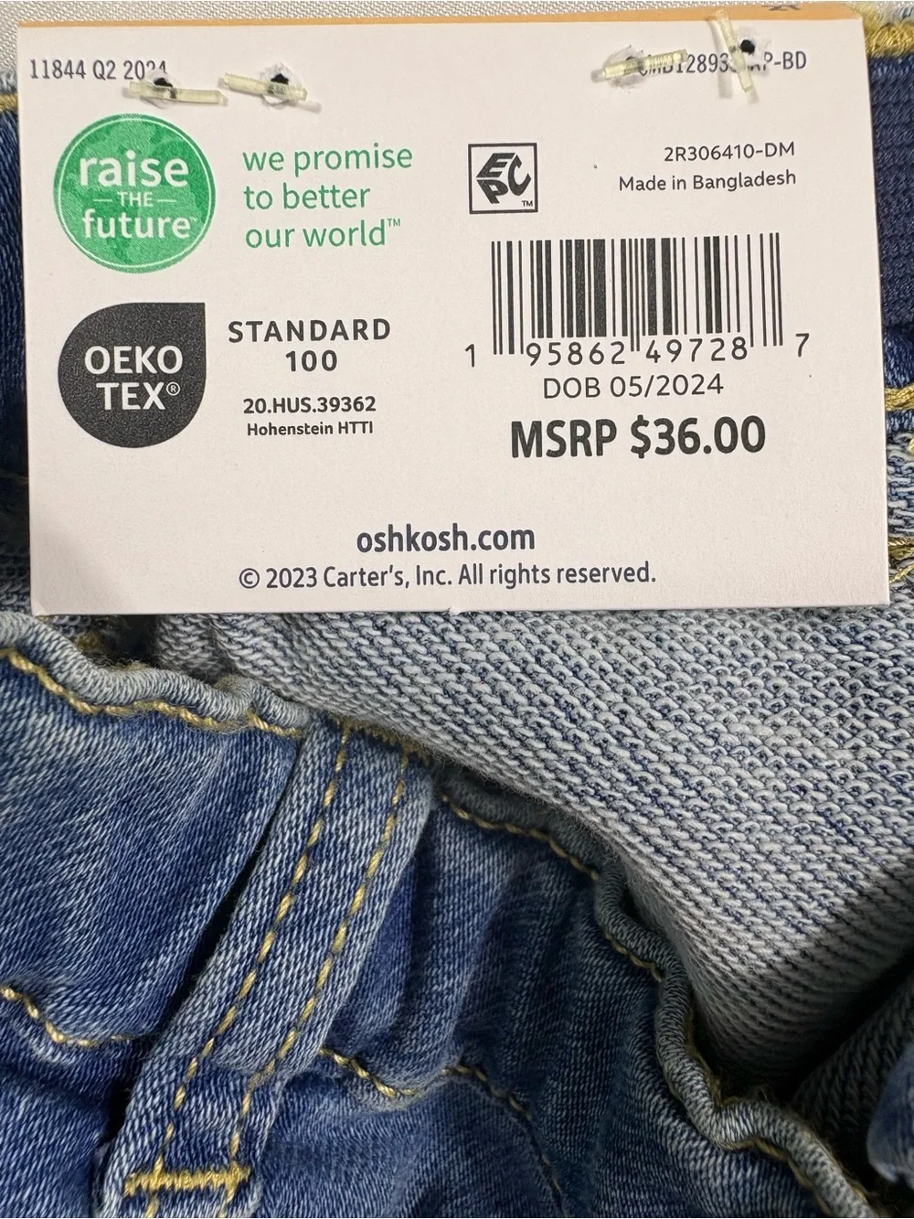 NWT OshKosh B'gosh Girls' Blue Flared Soft Stretch Denim Jeans